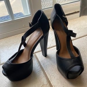 Platform t-strap high heels